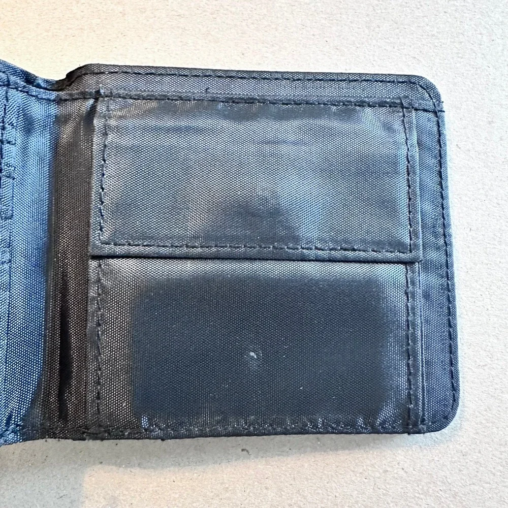 Extreme State Adrenaline Apparel Blue Canvas Bifold Wallet with Coin Pocket Logo
